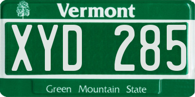 VT license plate XYD285