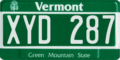VT license plate XYD287