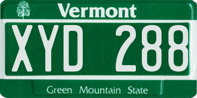VT license plate XYD288