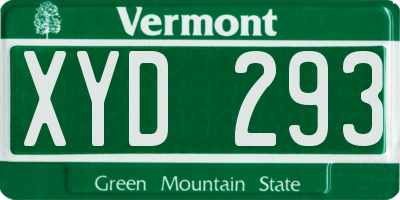 VT license plate XYD293