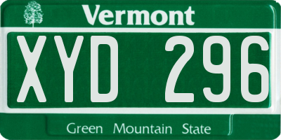 VT license plate XYD296