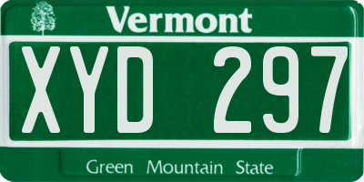 VT license plate XYD297