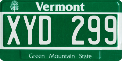 VT license plate XYD299