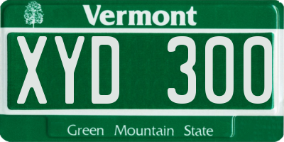 VT license plate XYD300