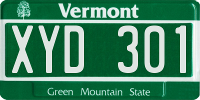 VT license plate XYD301