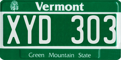 VT license plate XYD303