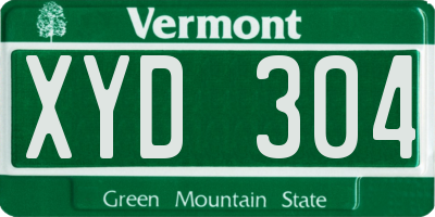 VT license plate XYD304