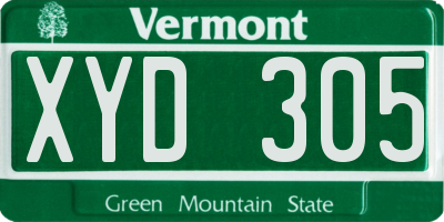 VT license plate XYD305