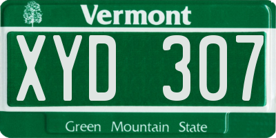VT license plate XYD307