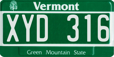 VT license plate XYD316
