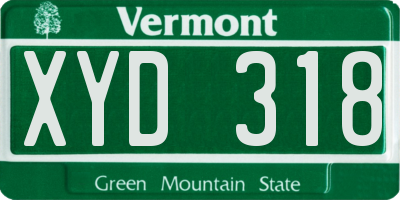 VT license plate XYD318