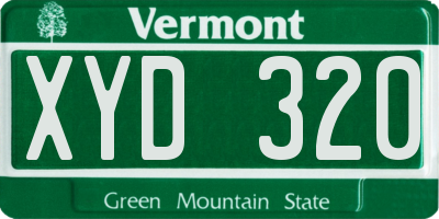 VT license plate XYD320