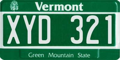 VT license plate XYD321