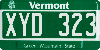 VT license plate XYD323