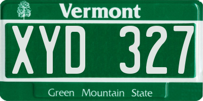 VT license plate XYD327