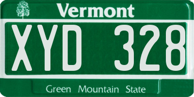 VT license plate XYD328