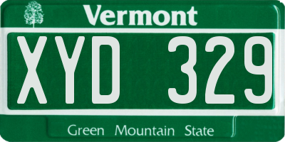 VT license plate XYD329
