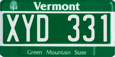 VT license plate XYD331