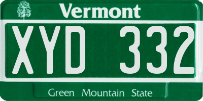 VT license plate XYD332