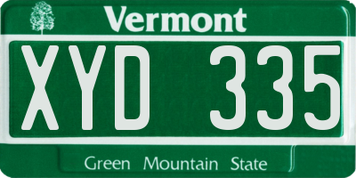 VT license plate XYD335