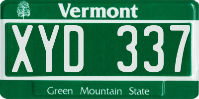 VT license plate XYD337