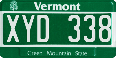 VT license plate XYD338