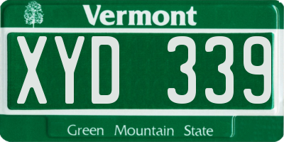 VT license plate XYD339