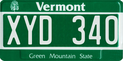 VT license plate XYD340