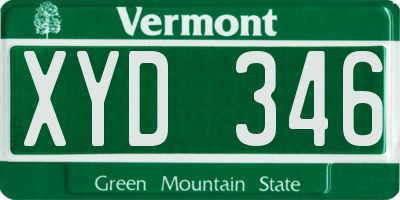 VT license plate XYD346