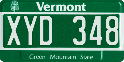 VT license plate XYD348
