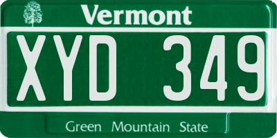 VT license plate XYD349