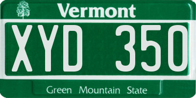 VT license plate XYD350