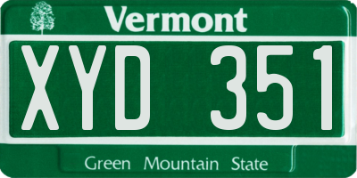 VT license plate XYD351