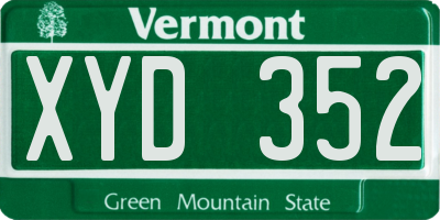 VT license plate XYD352