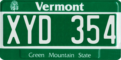 VT license plate XYD354