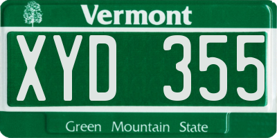 VT license plate XYD355