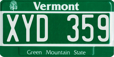 VT license plate XYD359