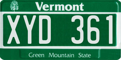 VT license plate XYD361