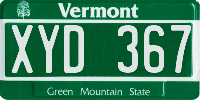 VT license plate XYD367