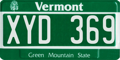 VT license plate XYD369