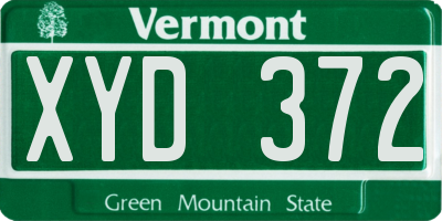 VT license plate XYD372