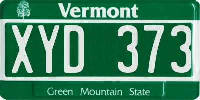 VT license plate XYD373