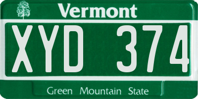 VT license plate XYD374