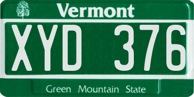 VT license plate XYD376