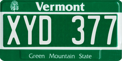 VT license plate XYD377