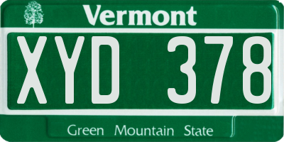 VT license plate XYD378