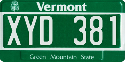 VT license plate XYD381