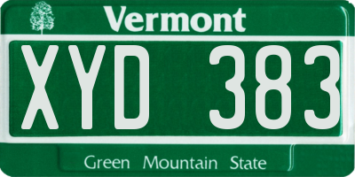 VT license plate XYD383