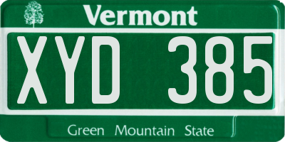 VT license plate XYD385