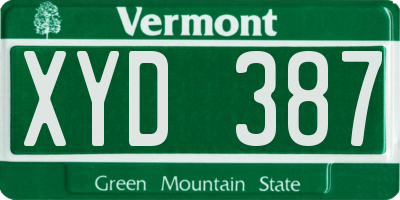 VT license plate XYD387